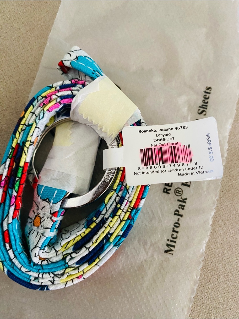 Vera Bradley Lanyard NWT “Far Out Floral”